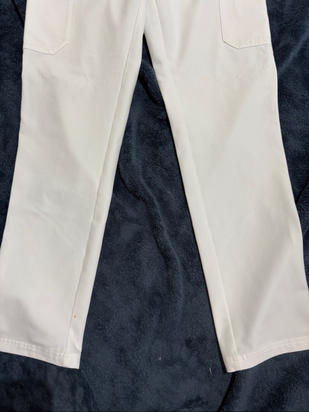 Figs High Waisted Optic White Women's Cargo Scrub Pants - Picture 4 of 7